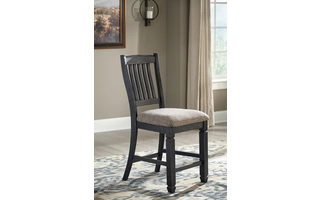 UPHOLSTERED BARSTOOL (2/CN) Tyler Creek Black/GrayD736-124 ASHLEY