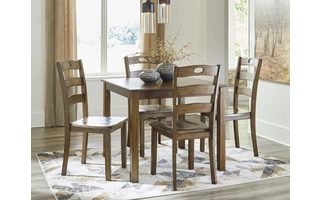 SQUARE DRM TABLE SET (5/CN) Hazelteen D419-225 ASHLEY