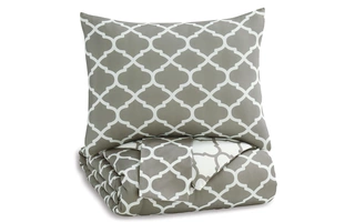 FULL COMFORTER SET Media Gray/WhiteQ790003F ASHLEY