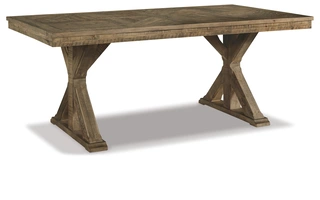 RECTANGULAR DINING ROOM TABLE Grindleburg White/Light BrownD754-125 ASHLEY