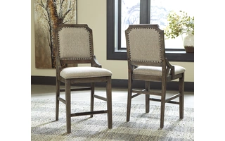UPHOLSTERED BARSTOOL (2/CN) Wyndahl Rustic BrownD813-124 ASHLEY