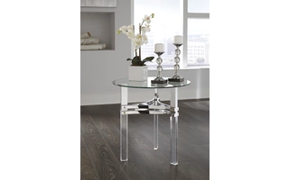 ROUND END TABLE Braddoni Chrome FinishT420-6 ASHLEY