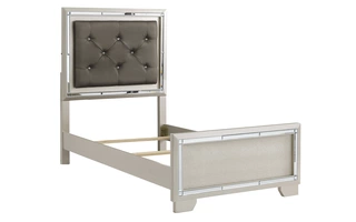 TWIN PANEL FOOTBOARD Lonnix Silver FinishB410-52 ASHLEY