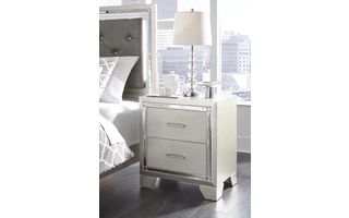 TWO DRAWER NIGHT STAND Lonnix Silver FinishB410-92 ASHLEY