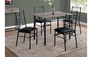DINING SET - 5PCS SET - DARK TAUPE - BLACK METAL I1022 I1022 MONARCH SPECIALTIES