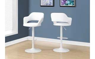 BARSTOOL - WHITE / WHITE METAL HYDRAULIC LIFT I2382 I2382 MONARCH SPECIALTIES
