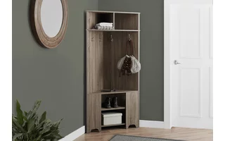 HALL TREE - 67 H - DARK TAUPE CORNER UNIT I2771 I2771 MONARCH SPECIALTIES