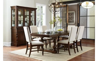 (2) TRESTLE TABLE BURNISH OAK 5167-96DT 5167-96DT MAZIN