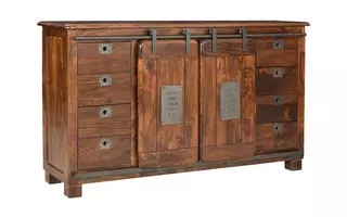 TWO SLIDING DOOR EIGHT DRAWER CREDENZA 37128 37128 COAST TO COAST ACCENTS