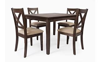 5 PACK - TABLE AND 4  X-BACK CHAIRS W/UPH SEAT; CHAIR - 18X21X37 WALNUT CREEK COLLECTION WALNUT CREEK COLLECTION 1875 JOFRAN