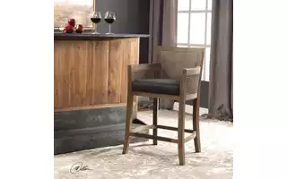 ENCORE COUNTER STOOL, GRAY 23466 23466 UTTERMOST