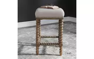 PRYCE COUNTER STOOL, WALNUT 23495 23495 UTTERMOST