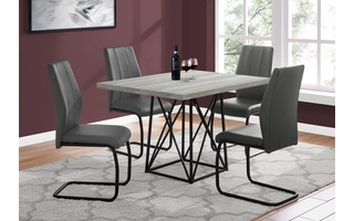 DINING TABLE - 36 X 48  - GREY RECLAIMED WOOD-LOOK- BLACK I1108 I1108 MONARCH SPECIALTIES