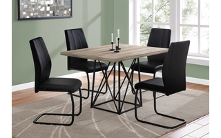 DINING TABLE - 36 X 48  - TAUPE RECLAIMED WOOD-LOOK-BLACK I1109 I1109 MONARCH SPECIALTIES