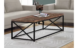 coffee table - brown reclaimed wood-look / black metal i3416 I3416 monarch specialties