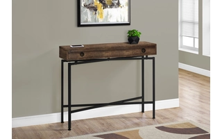 ACCENT TABLE - 42 L - BROWN RECLAIMED WOOD- BLACK CONSOLE I3453 I3453 MONARCH SPECIALTIES