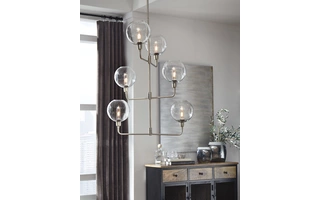 METAL PENDANT LAMP (1/CN) Merton - Clear/Silver Finish Metal Pendant Lamp (1/CN)L000938 ASHLEY