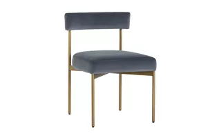SENECA DINING CHAIR - ANTIQUE BRASS - VELVET SLATE SENECA 103365 SUNPAN