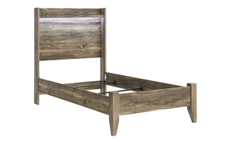 TWIN PANEL FOOTBOARD W/RAILS Rusthaven BrownB322-52 ASHLEY