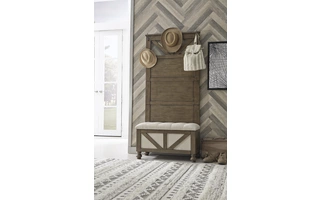 HALL TREE WITH STORAGE BENCH Brickwell - Brown A3000218 ASHLEY