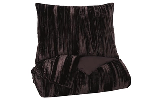 KING COMFORTER SET/WANETE/WINE Wanete - Wine King Comforter SetQ764003K ASHLEY