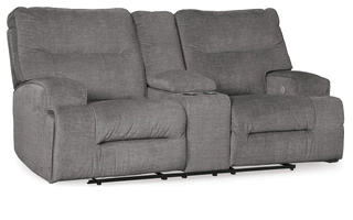 DBL REC PWR LOVESEAT W CONSOLE Coombs Charcoal4530296 ASHLEY