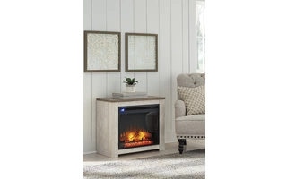 FIREPLACE MANTEL W/FRPL INSERT Willowton WhitewashW267-368 ASHLEY