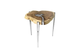 AKIS SIDE TABLE - NATURAL NATURAL W/ALUM FILL AGL-4255 B 101596 101596 XCELLA