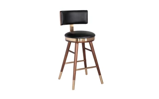 WINDSOR GOLD COUNTER CHAIR GY-COU-8195G BLACK LEATHERETTE 101830 101830 XCELLA