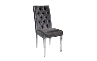 LESLIE STEEL DINING CHAIR CHARCOAL VELVET GY-282 101015 101015 XCELLA