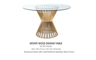 MONTI DINING TABLE GOLD GY-DT-7921B G GOLD 101091 101091 XCELLA