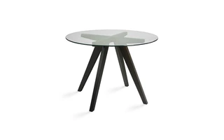 CARLY DINING TABLE GLASS TOP WOOD BASE GY-6850GBH-DW10 100506 100506 XCELLA