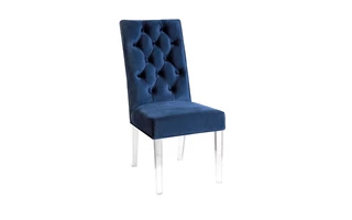 LESLIE ACRYLIC DINING CHAIR GY-282ACR BLUE VELEVT 101474 101474 XCELLA