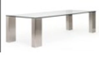 FELIX DINING TABLE 19MM GLASS DINING TABLE SHINING SILVER LEG+19MM GLA 101931 101931 XCELLA