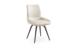 NONA SWIVEL DINING CHAIR TAUPE PU WL05448 GY-2056 BLACK LEGS 102170 102170 XCELLA