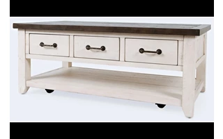 1706-11 MADISON COUNTY COLLECTION HARRIS 3 DRAWER COFFEE TABLE - CASTERED MADISON COUNTY COLLECTION