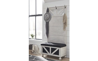 HALL TREE WITH STORAGE BENCH Brickwell A3000285 ASHLEY