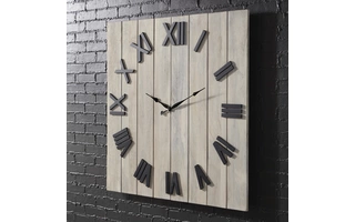 WALL CLOCK Bronson Whitewash/BlackA8010179 ASHLEY