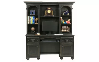 HUTCH FOR EXECUTIVE CREDENZA DESK, 2 ADJUSTABLE WOOD SHELVES, 4 FIXED WOOD SHELVES, CROWN MOLDING, ROPE MOLDING DETAIL, BEAD BOARD DETAILING*GLASS*NG*FINSISH*BK, CC, CO, CM, CR, EC, GO, HG, IV, SW, UN, WH 11526 11526 EAGLE
