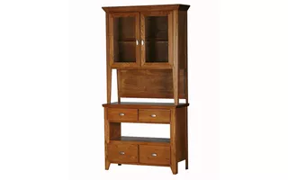 40 DINING HUTCH, 2 PLAIN GLASS DOORS, 1 GLASS SHELF, STRAIGHT LEG BASE*GLASS*PL*FINSISH*CC, DK, LT, MD, SO, UN, CR, CM 45341 45341 EAGLE