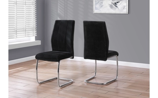 DINING CHAIR - 2PCS - 39 H - BLACK VELVET - CHROME I1067 I1067 MONARCH SPECIALTIES