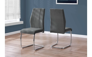 DINING CHAIR - 2PCS - 39 H - DARK GREY VELVET - CHROME I1068 I1068 MONARCH SPECIALTIES