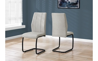 DINING CHAIR - 2PCS - 39 H - GREY FABRIC - BLACK METAL I1113 I1113 MONARCH SPECIALTIES