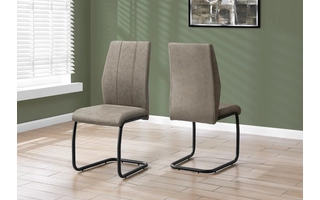 DINING CHAIR - 2PCS - 39 H - TAUPE FABRIC - BLACK METAL I1114 I1114 MONARCH SPECIALTIES