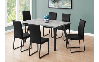 DINING TABLE - 36 X 60  - GREY - BLACK METAL I1136 I1136 MONARCH SPECIALTIES