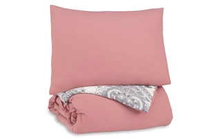TWIN COMFORTER SET Avaleigh Pink/White/GrayQ702001T ASHLEY