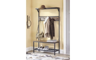 HALL TREE WITH STORAGE BENCH Bevinfield Hall Tree with Storage BenchZH141228 ASHLEY