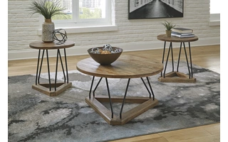 OCCASIONAL TABLE SET (3/CN) Frielone - Brown/Black Occasional Table Set (3/CN)T261-13 ASHLEY