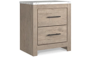 TWO DRAWER NIGHT STAND Senniberg Light Brown/WhiteB1191-92 ASHLEY