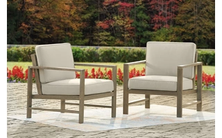 LOUNGE CHAIR W/CUSHION (2/CN) Fynnegan Light BrownP349-820 ASHLEY FURNITURE